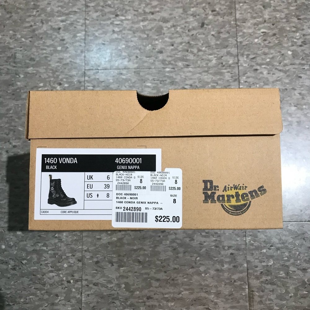 [BNIB] Dr Martens Original 1460 Vonda Black Genix Nappa Lace Up Boots US 7 US 8 - Picture 13 of 16